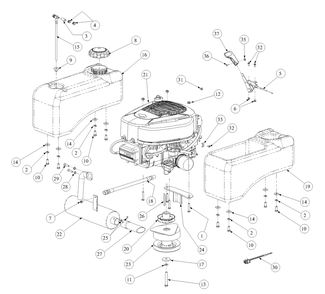 Briggs Engine Assembly 18.5hp Diagram and Parts List for Z-FORCE42 53AA5A5G710 Cub Cadet Lawn Tractor